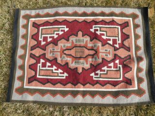 Two Grey Hills Rug Ella Mae Little Authentic Navajo Blanket / Rug 50 " X 34 "