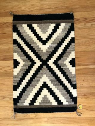 Vintage Navajo Eyedazzler Fred Harvey Rug With Tag And