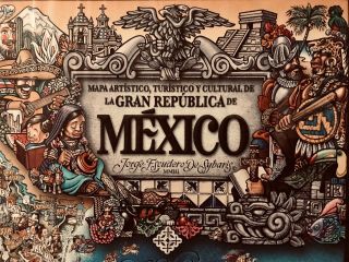 Great Artistic Tourism & Cultural Map Of Mexico Jorge Escudero De Sybaris 27x36