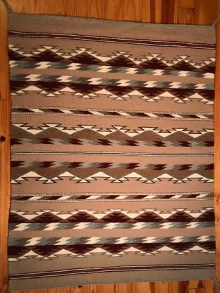 Fine Navajo Wide Ruins/chinle Beautifully Banded Rug /tapestry,  Mid 20th C,  Exc,  Nr