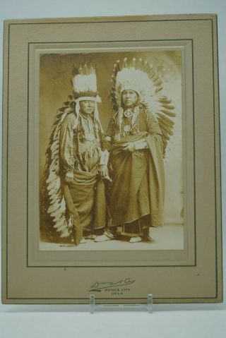Native American Indian Photo Ponca Chief Iron Thunder & Crazy Arrow Cabinet Card