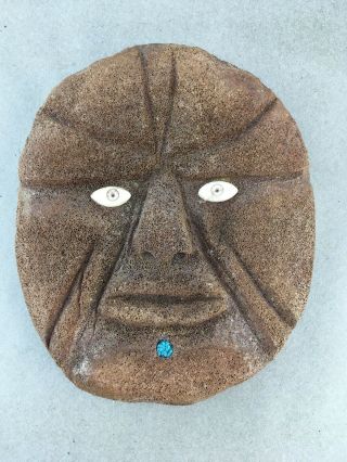 Fossilized Whale Bone Spirit Mask Native Alaska Inuit Eskimo Art Signed D.  Price