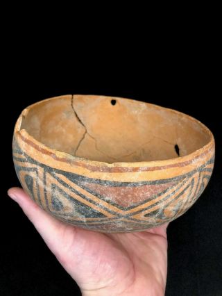 Mlc S4619 7 1/2” Sw Arizona Mexico Painted Pot Pottery Bowl