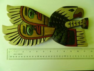 Northwest Coast First Nations Eagle With Warrior Wood Carving X2 By David Louie