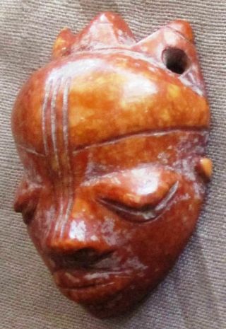 Old Pende Ikhoko Ikoko (b) Mask Pendant Bead - Congo - Late 1800 Or Early 1900