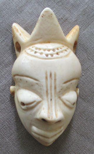 Old Pende Tribal Ikhoko Ikoko (a) Mask Pendant Bead - Congo - Early 1900