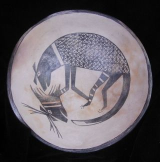 Anasazi /mimbres Bowl Replication Lion / Deer Mask