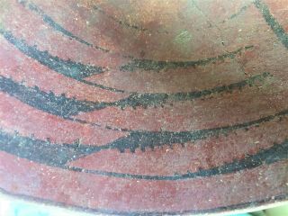 Pre - historic Anasazi Deadmans black on red indian pottery bowl 3
