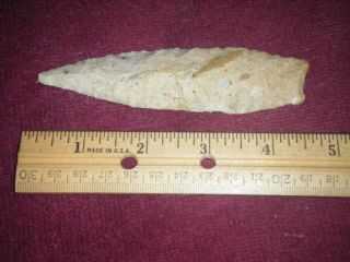 4 1/2 In.  Authentic Arrowhead,  Paleo Agate Basin Or Augostura From Missouri