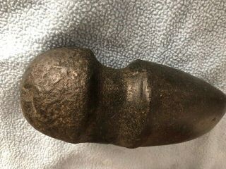 Authentic Early Native American Grooved Stone Axe Or Hammer Head