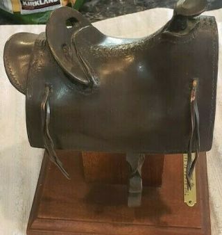 Fred Fellows Bronze Sculpture " Santa Fe Saddle " Cowboy Artist Of America