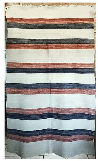70 Off Classic Rio Grande Blanket Striped Colors Black Blue Red 80 " X 44 "