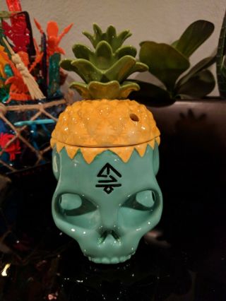 The Grass Skirt Pineapple Skully Tiki Mug Limited Edition Skull Mug