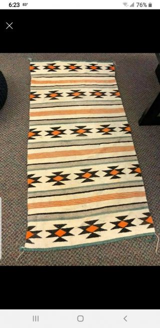 Auth Native American Indian Navajo Chinle Wool Rug/saddle Blanket 61x30