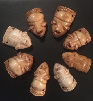 Incredible Hand Carved Old Pende Tribal Ikhoko Mask Pendant (b) Congo Circa 1900