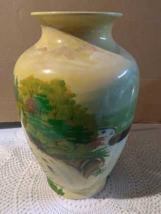 Large Oriental Painted Vase.  Chinese Vase,  Urn