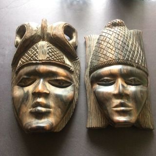 West African Wood Mask,  Sculpture Carving,  Ebony Tribal Art Carving,