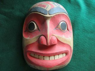 Classic Northwest Coast Design,  Carved Wooden Ceremonial Effigy Mask,  Wy - 436