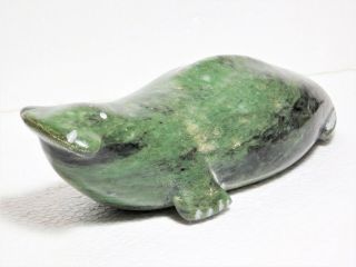 Inuit Eskimo Soapstone Carving Sculpture " Hooded Seal " By Tunnillie