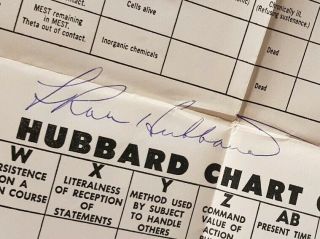L Ron Hubbard Signed Scientology Dianetics Chart Of Human Evolution 1951 Nr