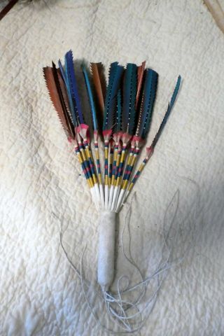 Native American Ceremonial Feather Fan Or Wand