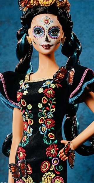 Barbie Dia De Los Muertos Day Of The Dead Mexican Doll Black Label Ready To Ship