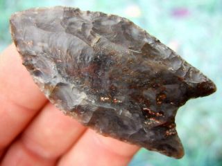 Fine G10 Missouri Rootbeer Agate Folsom Point With Arrowheads Artifacts