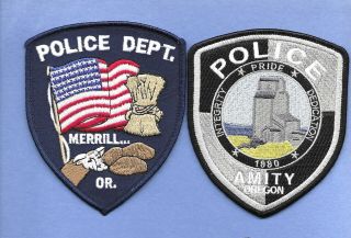 2 Oregon - Merrill Police Dept & Amity Police Dept - Great Set To Get