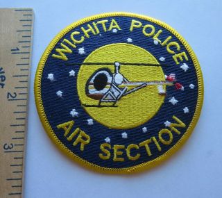 Wichita Kansas Police Air Section Helicopter Patch Vintage
