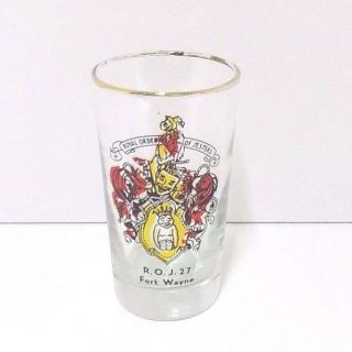 Vintage Royal Order Of Jester Glass Tumbler,  Roj 27,  Fort Wayne Indiana,  4 3/4 "
