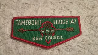 Vintage Boy Scout Patch Tamegonit Lodge 147 Kaw Council Oa
