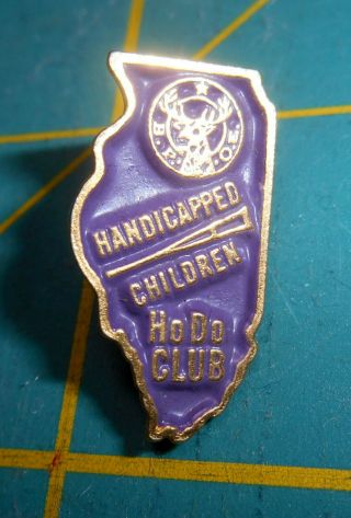 Vintage Bpoe Elks Club Ho Do Club For Handicapped Children Pinback