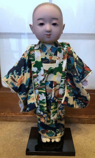 Vintage Japanese Ichimatsu Doll 16 Inches Boy Kimono From Japan