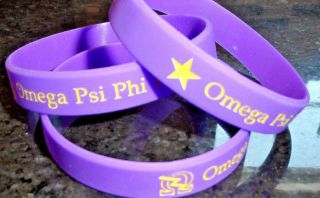 10 - Pack Omega Psi Phi Wristband: Armband: Color Filled: Purple And Gold
