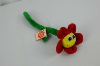 Salvation Army Red Flower Poppy Soft Fabric Yellow Face Bendable Stem Euc