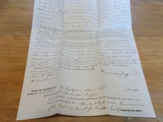 Vtg 1860 Warrantee Deed Ashford Ct Conn Windham County Griggs Eastford