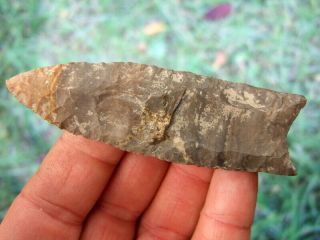 Fine 3 3/4 Inch Missouri Clovis Point With Arrowheads Artifacts