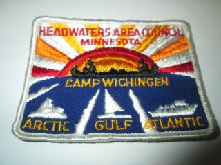 Vintage Bsa Boy Scouts Camp Wichingen Arctic Gulf Atlantic Embroidered Patch