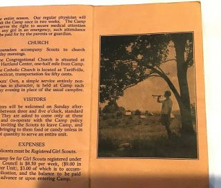 1932 CAMP ALICE MERRITT Hartland CT Girl Scout Pamphlet $8.  50 per Week 3