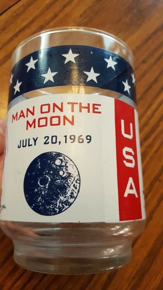 Vintage Apollo 11 Neil Armstrong 1969 Man On The Moon Glass Rare