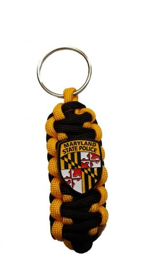 Maryland State Police Shield Paracord Keychain
