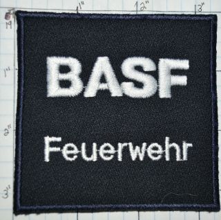 Germany,  Basf Farm Agrichemical Feuerwehr Fire Dept Patch