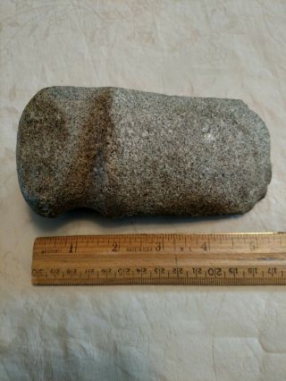 Primitive Native American Indian Tool 3/4 Grooved Stone Axe - Head