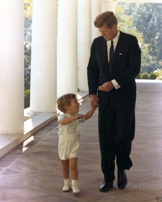 President John F.  Kennedy With Son John Jfk Jr.  White House 1963 8x10 Photo