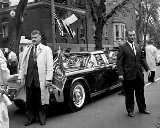 President John F.  Kennedy Limousine Arrives At Blair House 8x10 Photo