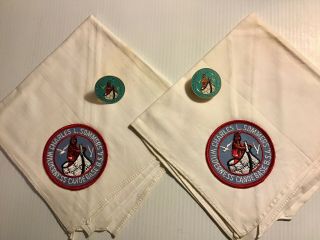 Boy Scouts Of America 1960’s Wilderness Canoe Base Neckerchief And Slides