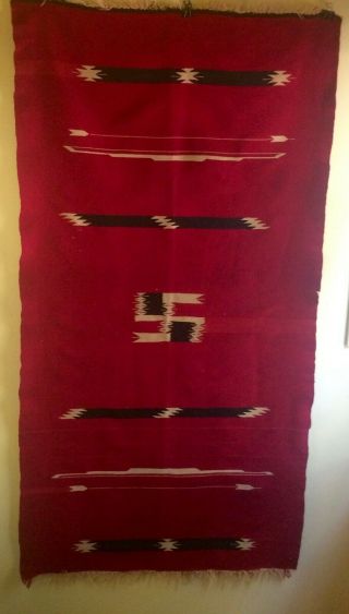 Chimayo Native American Wool Blanket Ca 1940 