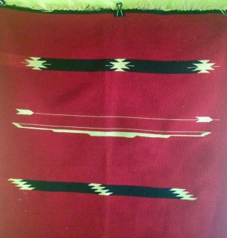 CHIMAYO Native American Wool Blanket ca 1940 ' s 3