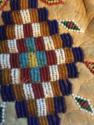 Native American Indian Beaded Hide Medicine Bag Pouch