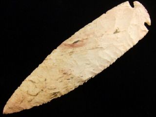 Fine Authentic 7 1/2 Inch Missouri Dovetail Point With Indian Arrowheads